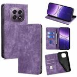 For OPPO A5 5G 2025 Global RFID Anti-theft Brush Magnetic Leather Phone Case(Purple)