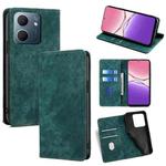 For OPPO A5x 5G Global RFID Anti-theft Brush Magnetic Leather Phone Case(Green)