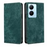 For vivo Y78 Plus 5G RFID Anti-theft Brush Magnetic Leather Phone Case(Green)