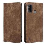 For Nokia G11 Plus RFID Anti-theft Brush Magnetic Leather Phone Case(Brown)