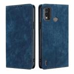 For Nokia G11 Plus RFID Anti-theft Brush Magnetic Leather Phone Case(Blue)