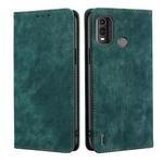 For Nokia G11 Plus RFID Anti-theft Brush Magnetic Leather Phone Case(Green)