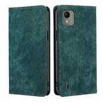 For Nokia C110 4G RFID Anti-theft Brush Magnetic Leather Phone Case(Green)