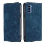 For Nokia C300 4G US Edition RFID Anti-theft Brush Magnetic Leather Phone Case(Blue)