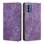 For Nokia C300 4G US Edition RFID Anti-theft Brush Magnetic Leather Phone Case(Purple)