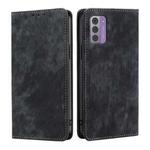 For Nokia G42 5G RFID Anti-theft Brush Magnetic Leather Phone Case(Black)