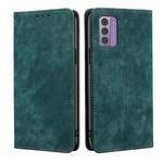 For Nokia G42 5G RFID Anti-theft Brush Magnetic Leather Phone Case(Green)