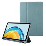 For Huawei MatePad SE Solid Color 3-folding Leather Tablet Case(Dark Green)