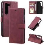 For Samsung Galaxy S23 5G Skin Feel RFID Blocking Leather Phone Case(Red)