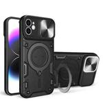 For iPhone 11 CD Texture Sliding Camshield Magnetic Holder Phone Case(Black)