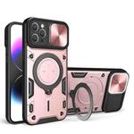 For iPhone 11 Pro CD Texture Sliding Camshield Magnetic Holder Phone Case(Pink)