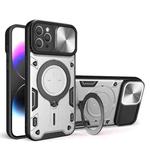 For iPhone 11 Pro CD Texture Sliding Camshield Magnetic Holder Phone Case(Silver)