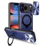 For iPhone 17 Pro Max CD Texture Sliding Camshield Magnetic Holder Phone Case(Blue)