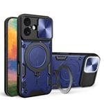 For iPhone 17 CD Texture Sliding Camshield Magnetic Holder Phone Case(Blue)