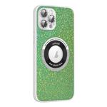 For iPhone 14 Pro Max Colorful Glitter Magnetic Magsafe TPU + PC Phone Case(Colorful Green)