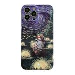 For iPhone 13 Oil Painting Pattern Glossy PC Phone Case(Field)