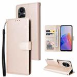 For OPPO A96 5G / Reno7 Z / Reno8 Z Multifunctional 3 Card Slots Leather Phone Case(Gold)
