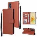 For OPPO Reno8 T 4G Multifunctional 3 Card Slots Leather Phone Case(Brown)