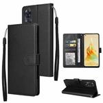 For OPPO Reno8 T 4G Multifunctional 3 Card Slots Leather Phone Case(Black)