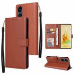 For OPPO Reno8 T 5G Multifunctional 3 Card Slots Leather Phone Case(Brown)