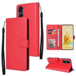 For OPPO Reno8 T 5G Multifunctional 3 Card Slots Leather Phone Case(Red)