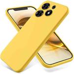 For Tecno Spark 10 Pro 4G Pure Color Liquid Silicone Shockproof Phone Case(Yellow)