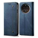 For OPPO Find X6 Denim Texture Casual Style Horizontal Flip Leather Case(Blue)