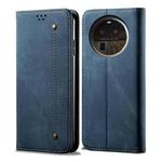 For OPPO Find X6 Pro Denim Texture Casual Style Horizontal Flip Leather Case(Blue)