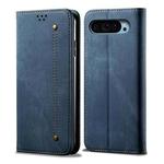 For Google Pixel 9 / 9 Pro Denim Texture Casual Style Horizontal Flip Leather Case(Blue)