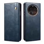 For OPPO Find X6 Oil Wax Crazy Horse Texture Leather Phone Case(Navy Blue)