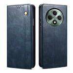 For OPPO Reno12 F 5G Global Oil Wax Crazy Horse Texture Leather Phone Case(Navy Blue)