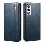 For OPPO K12x 5G Global Oil Wax Crazy Horse Texture Leather Phone Case(Navy Blue)