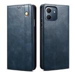 For OPPO A5x 4G / 5G Oil Wax Crazy Horse Texture Leather Phone Case(Navy Blue)