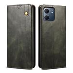 For OPPO Reno14 5G Global Oil Wax Crazy Horse Texture Leather Phone Case(Dark Green)
