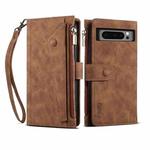 For Google Pixel 8 Pro ESEBLE Retro Frosted RFID Flip Leather Phone Case(Brown)