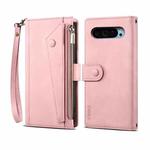 For Google Pixel 9 / 9 Pro ESEBLE Retro Frosted RFID Flip Leather Phone Case(Rose Gold)