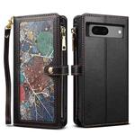 For Google Pixel 7a ESEBLE Star Series Lanyard Zipper Wallet RFID Leather Case(Black)