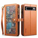 For Google Pixel 8 Pro ESEBLE Star Series Lanyard Zipper Wallet RFID Leather Case(Brown)