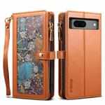 For Google Pixel 8A ESEBLE Star Series Lanyard Zipper Wallet RFID Leather Case(Brown)