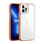 For iPhone 12 Color Frame 2 in 1 Hollow Cooling Phone Case(Orange)