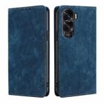 For Honor X50i 5G / 9 Lite RFID Anti-theft Brush Magnetic Leather Phone Case(Blue)