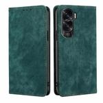 For Honor X50i 5G / 9 Lite RFID Anti-theft Brush Magnetic Leather Phone Case(Green)