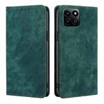 For Honor Play 60 Plus RFID Anti-theft Brush Magnetic Leather Phone Case(Green)