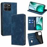 For Honor X8c 4G RFID Anti-theft Brush Magnetic Leather Phone Case(Blue)