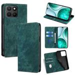For Honor X8c 4G RFID Anti-theft Brush Magnetic Leather Phone Case(Green)