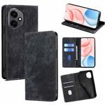 For Honor 400 Global 156.5mm RFID Anti-theft Brush Magnetic Leather Phone Case(Black)