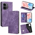 For Honor 400 Global 156.5mm RFID Anti-theft Brush Magnetic Leather Phone Case(Purple)