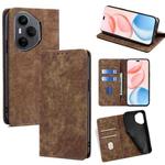 For Honor 400 Pro Global 160.8mm RFID Anti-theft Brush Magnetic Leather Phone Case(Brown)