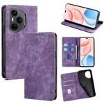 For Honor 400 Pro Global 160.8mm RFID Anti-theft Brush Magnetic Leather Phone Case(Purple)