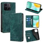 For Honor X6c 4G RFID Anti-theft Brush Magnetic Leather Phone Case(Green)